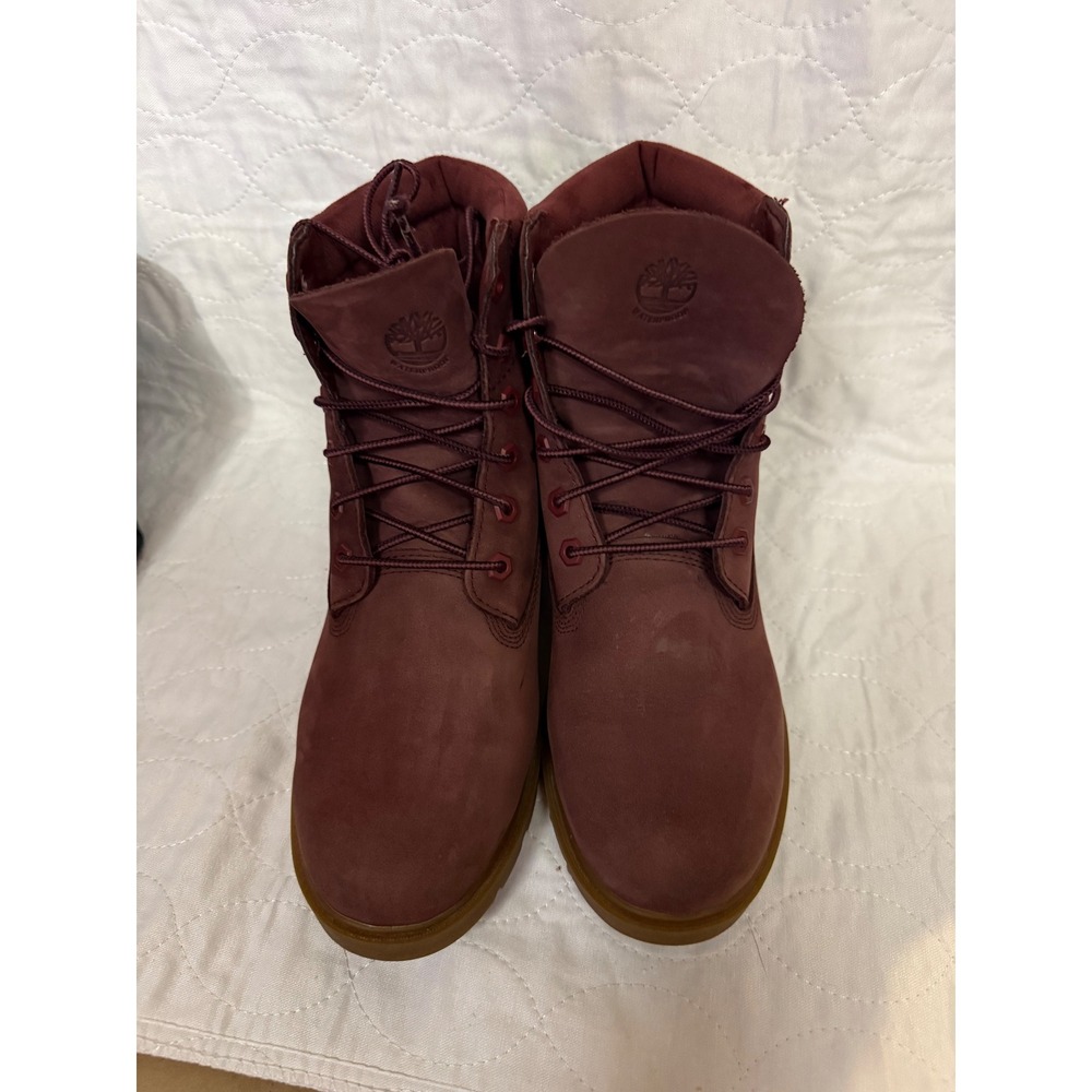 Timberland Womens Burgundy Waterproof Nubuck Leather Boots A1ZSP Size 10